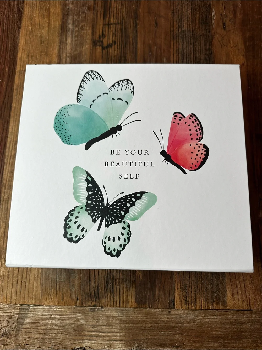Butterfly Canvas Storage Box Set - Mint Green & Coral
